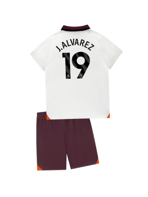 Manchester City Julian Alvarez #19 Replika Borta Kläder Barn 2023-24 Kortärmad (+ byxor)
